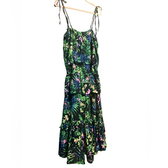 Walter Baker Tasha Tropical Maxi Dress Green And Black Size Medium - Picture 6 of 9